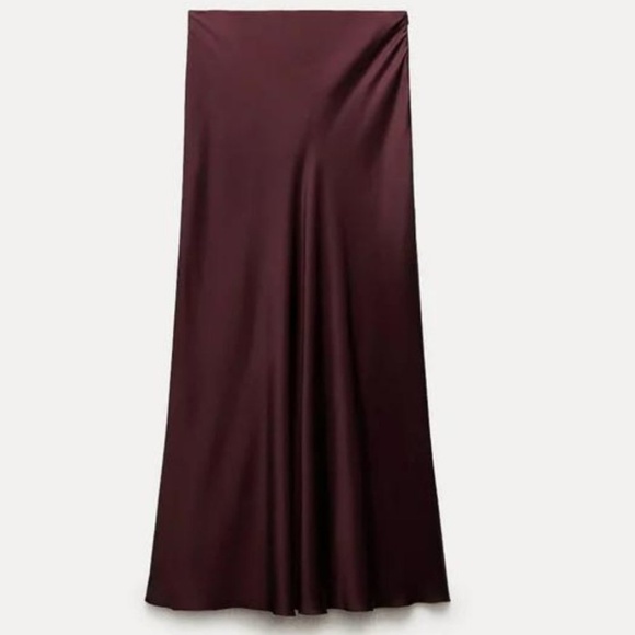 NWT ZARA SATIN EFFECT midi SKIRT S Brand new with tags - Picture 2 of 6